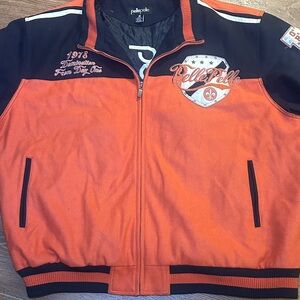 Pelle Pelle Men's Orange and Black Bomber Jacket
